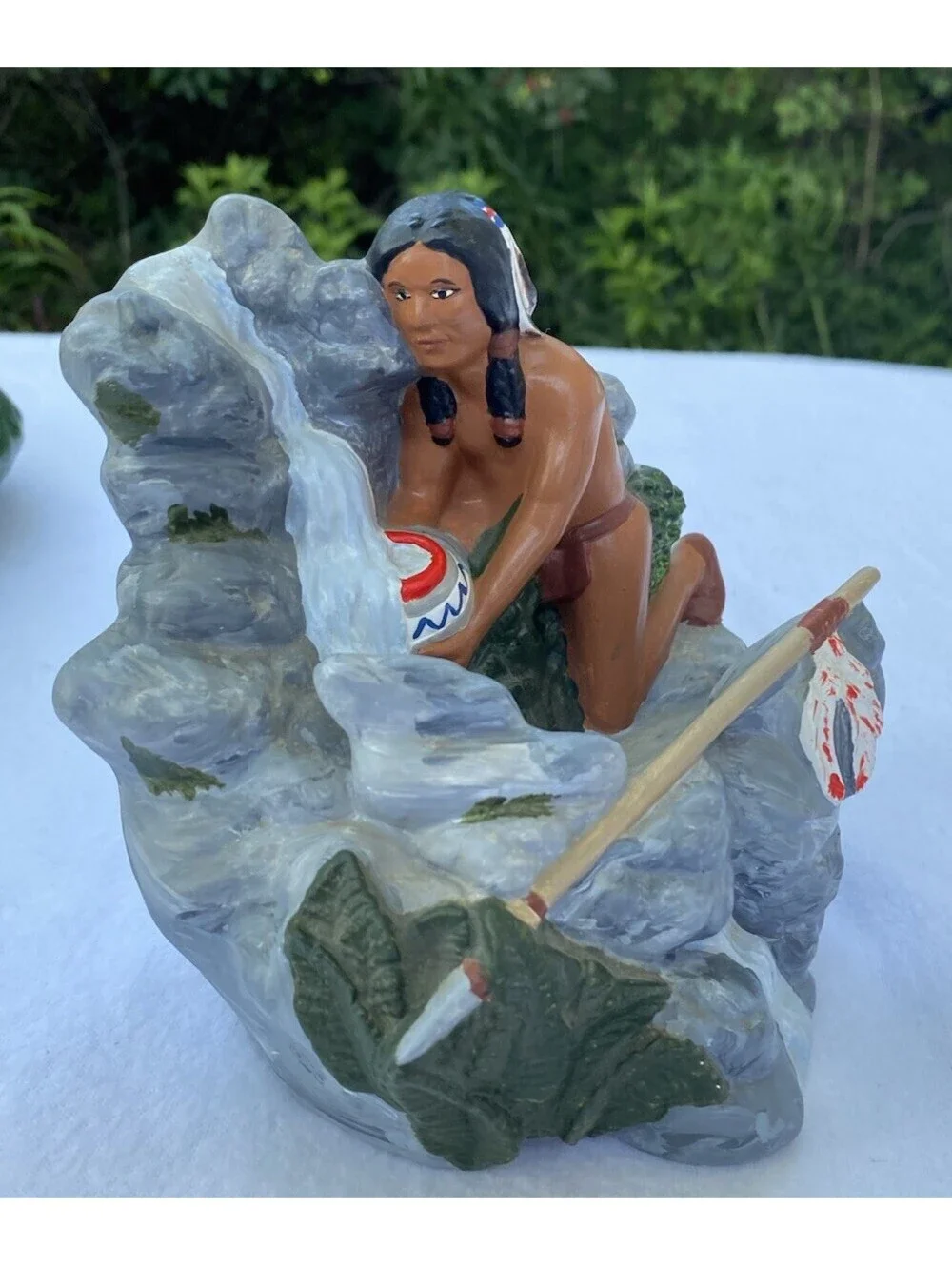 1994 Tampa Bay Mold Co Ceramic - Native American Gathering Water from River